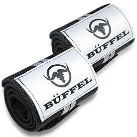 BÜFFEL (バッフェル) リストラップ 手首サポーター ウェイトトレーニング 2枚組 60cm 8cm 筋トレ、リストストラップ、手首固定、ウエイトトレーニング、固定、ウエイト (グレー)