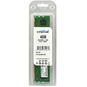 Crucial Micron DDR3 fXNp[ 4GB ( 1600MT/s / PC3-12800 / CL11 / 240pin Unbuffered UDIMM ) CT51264BA160B