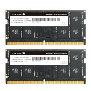 Team m[gPCp SO-DIMM DDR5 5600MHz PC5-44800 32GBx2g 64GBkit EliteV[Y {Kۏ