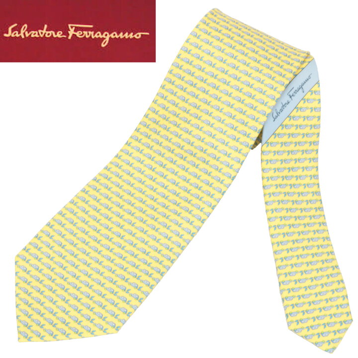 楽天市場】フェラガモ ネクタイ 黄色 車柄 sf1621 Salvatore Ferragamo  