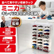 ★25日ポイント5倍★ミニカー収納ケース トミカ収納ケース 最大48台 両面収納 クリアケース 持ち手付き …