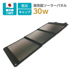 【公式直営ショップ】多摩電子工業 ソーラーパネル充電器 30W 折り畳み式 USB-Aポート×1 DCケーブル1m付属 日本メーカー レジャー DIY 防災 太陽光で充電 ソーラー充電 アウトドア 防災用品 SK91