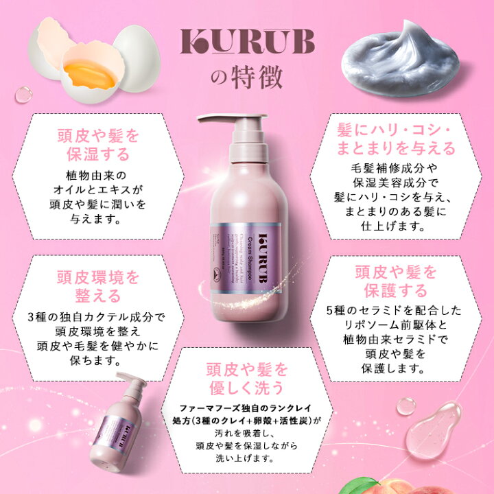 楽天市場】KURUB クリームシャンプー シャンプー オールインワン 時短 