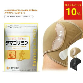 【ポイント10倍】【公式】タマゴサミン+ひざ衛門4枚 フリーサイズ LLサイズ 洗い替え用 グルコサミン サプリ コンドロイチン コラーゲン 2型コラーゲン コラーゲン サプリメント たまごさみん 膝サポーター サポーター