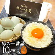 卵 生卵 高級卵 贈答 緑の一番星 たまご 【生卵10個入】卵かけご飯 アローカナ 大黄卵鶏が産む 青い卵 ブ…