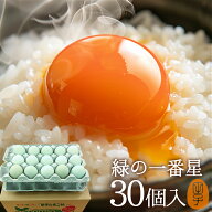 卵 生卵 高級 緑の一番星 たまご ギフト【生卵30個入(生卵25個+破損保証5個)】卵かけご飯 アローカナ 大…