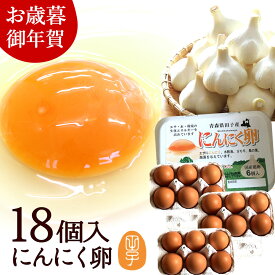 御年賀 お年賀 ギフト 卵 生卵 高級 にんにく卵 たまご【生卵18個入】卵かけご飯 のし カード無料 甘く生臭さニンニク臭無し 青森の特産にんにくで育った鶏が産む健康卵 プレゼント お取り寄せ グルメ 玉子 筋トレ ダイエット お祝い 2026