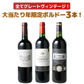 【送料無料】ワインセット 2015年 ボルドー 当り年 3本セット ギフト プレゼント 赤ワイン ビッグ・ヴィンテージ ソムリエ厳選 御祝 誕生日 送別 記念品 第99弾