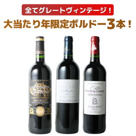 【送料無料】ワインセット 2015年 2016年 ボルドー 当り年 3本セット 敬老の日 ギフト プレゼント 赤ワイン ビッグ・ヴィンテージ ソムリエ厳選 御祝 誕生日 送別 記念日 第102弾