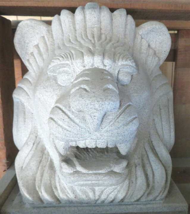 楽天市場】【 天然白御影石 】 ライオン湯口《300×360×370mm》 : 美濃 