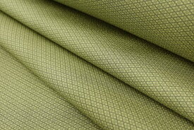 東レ　シルック　江戸小紋　行儀菱　抹茶　反物　洗えるきもの　ポリエステル　無地感　フォーマル　普段着　日本製　江戸三役