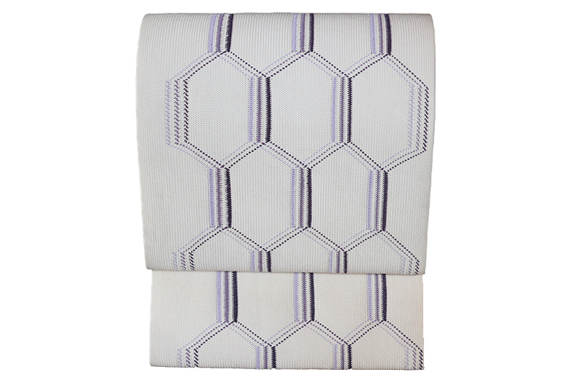 正倉院平組 八寸名古屋帯 白 組紐 組み帯 未仕立 絹100％ 日本製のサムネイル