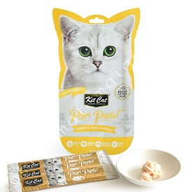 キットキャット パーピューレ チキン&ファイバー 60g（15g×4袋） 60g（15g×4本） 猫 おやつ キャットフード ウェットフード グレインフリー ピューレ ペースト 水分補給 トッピング 高齢猫 老猫 子猫 チキン 魚 kitcat