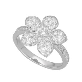 フラワーモチーフ ダイヤモンド(0.80ct)リング Pt900 プラチナ 日本サイズ約13号 #53 鑑別書【送料無料】【代引き手数料無料】指輪【中古】25110411