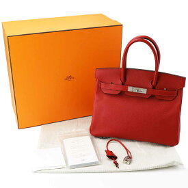 HERMES エルメス バーキン30 ルージュカザック X刻印 エプソン シルバー金具【代引き無料】バッグ【中古】23200412