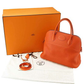 HERMES エルメス ボリード35 オレンジポピー トリヨン シルバー金具 T刻印 2015年 ショルダー【代引き無料】バッグ【中古】25110412