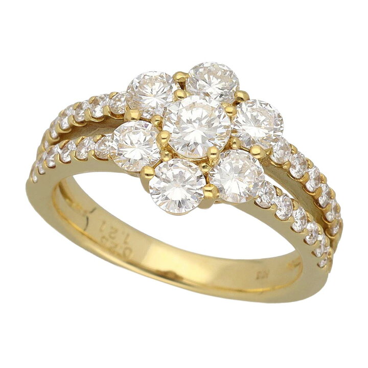 楽天市場】ダイヤモンド(1.21ct/0.26ct)リング 750 K18 YG イエロー 