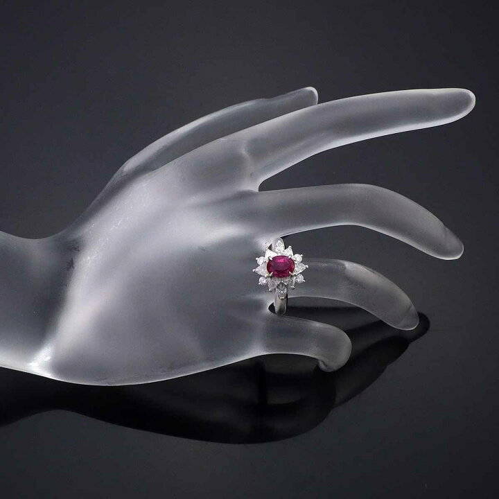楽天市場】ビルマ産 非加熱ルビー(R1.62ct) ダイヤモンド(0.86ct 