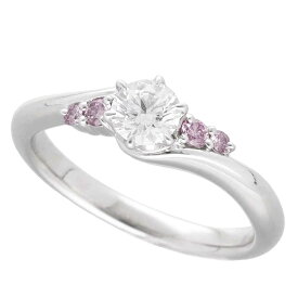 Star Jewelry スタージュエリー ダイヤモンド(0.351ct D-VS2-3Ex) ピンクダイヤモンド(0.07ct) リング PT950 プラチナ 日本サイズ約9号 #49 鑑定書【送料無料】【代引き手数料無料】指輪【中古】21811001