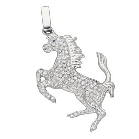 ダイヤモンド(1.10ct) 馬モチーフ ペンダントトップ PT900 プラチナ 鑑別書【送料無料】【代引手数料無料】【中古】25110427