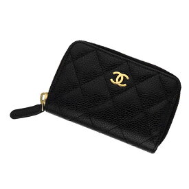 CHANEL シャネル マトラッセ コインケース キャビアスキン 黒 ゴールド金具 Made In SPAIN 22番台【中古】【送料無料】【代引き無料】23621133