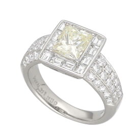ダイヤモンド(1.339ct UNDER N VLY-VS1)サイドダイヤモンド(1.57ct)リング Pt950 プラチナ 日本サイズ約11号 #51 鑑定書【送料無料】【代引き手数料無料】指輪【中古】25020138