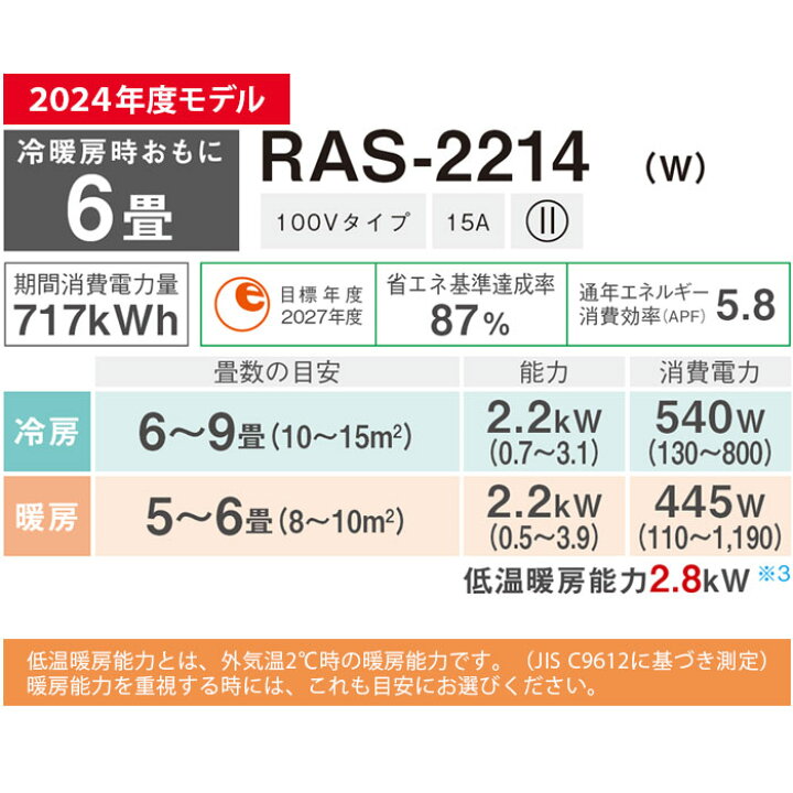 楽天市場】【一部除外エリアあり】標準工事費込み 東芝 エアコン 6畳  