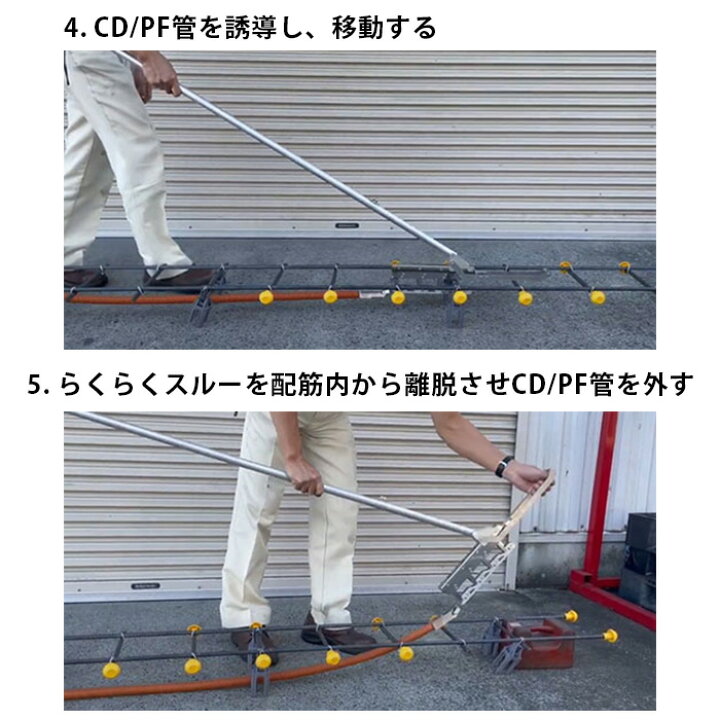 楽天市場】配筋内誘導ツール らくらくスルー トーツー創研 CD管 PF管 