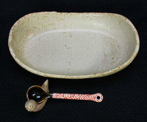 陶製 食器 土灰カヌー皿 小サイズ仲田製陶笠間焼陶器 陶皿 焼物