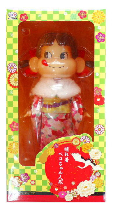 楽天市場】晴れ着ペコちゃん人形【新品同様品】不二家 ペコちゃん ポコ 