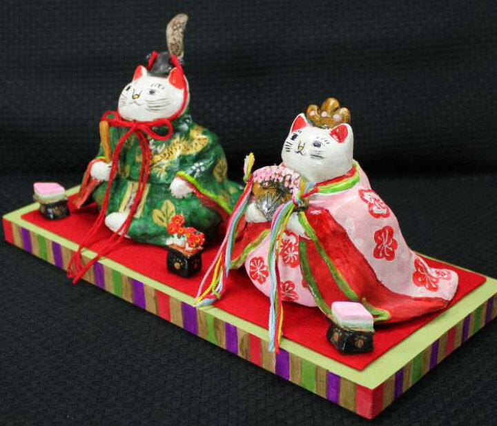 楽天市場】かつらこ 作ねこのお雛様ねこの置物ひなまつり ひな祭り 