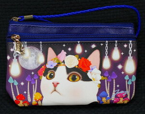 猫のハンドル付きミニポーチ白黒フラワーchoochoo本舗チューチュー本舗JETOYジェトイ