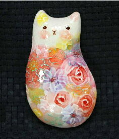 野村晃子 作猫のはし置き猫の焼き物皿や器や鳥や招き猫瀬戸焼ラッキーキャット箸置き
