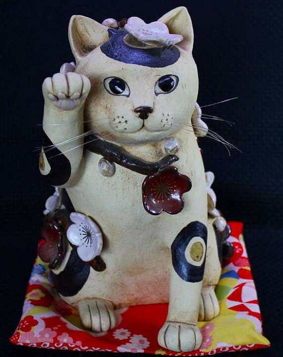 楽天市場】すみ田理恵 作梅の招き猫猫の焼き物たち皿や器や招き猫 
