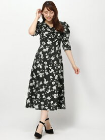 【SALE／49%OFF】ラインフラワーワンピース MISCH MASCH ミッシュマッシュ ワンピース・ドレス ワンピース ブラック ベージュ ピンク【RBA_E】【送料無料】[Rakuten Fashion]