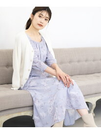 【SALE／68%OFF】ぼかしフラワーワンピース MISCH MASCH ミッシュマッシュ ワンピース・ドレス ワンピース ブルー ホワイト グレー【RBA_E】【送料無料】[Rakuten Fashion]