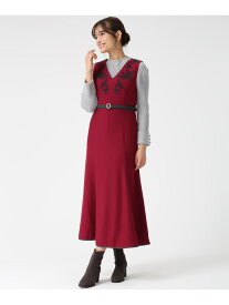 MM547419 コード刺繍ジャンスカ MISCH MASCH ミッシュマッシュ ワンピース・ドレス ジャンパースカート ブラウン グレー ワインレッド【送料無料】[Rakuten Fashion]