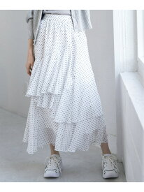 【SALE／30%OFF】【2024春夏新作】ランダムティアードドットロングスカート/MM417217 MISCH MASCH ミッシュマッシュ スカート ミディアムスカート ホワイト ブラック【RBA_E】【送料無料】[Rakuten Fashion]