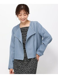 【SALE／68%OFF】【防しわ/UVカット/2024春夏新作】シャンブレーデニムライダースジャケット/MM418502 MISCH MASCH ミッシュマッシュ ジャケット・アウター デニムジャケット ネイビー ブルー【RBA_E】[Rakuten Fashion]