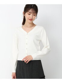 オンオフ使える万能アイテム!ビジュー釦Vネックカーデ MISCH MASCH ミッシュマッシュ トップス カーディガン ブラック グリーン ホワイト パープル【送料無料】[Rakuten Fashion]