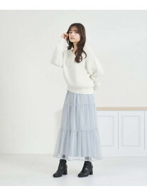 MM557408 ニット*チュールスカートセットアップ MISCH MASCH ミッシュマッシュ ワンピース・ドレス ワンピース ブラウン ブルー【送料無料】[Rakuten Fashion]