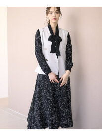 【SALE／47%OFF】大人可愛い美シルエット.ボウタイドットワンピース MISCH MASCH ミッシュマッシュ ワンピース・ドレス ワンピース ブラック ベージュ【RBA_E】【送料無料】[Rakuten Fashion]