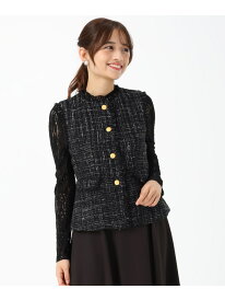 MM538501 ツイードペプラムジレ MISCH MASCH ミッシュマッシュ ジャケット・アウター その他のジャケット・アウター ブラック ベージュ【送料無料】[Rakuten Fashion]