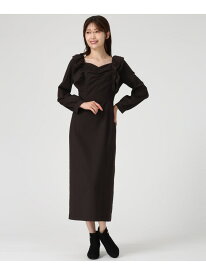 MM547408 ショルダーフリルIラインワンピース MISCH MASCH ミッシュマッシュ ワンピース・ドレス ワンピース グレー ブラウン【送料無料】[Rakuten Fashion]