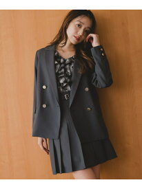 MM538503 ダブルテーラードジャケット MISCH MASCH ミッシュマッシュ ジャケット・アウター テーラードジャケット・ブレザー グレー ブラウン【送料無料】[Rakuten Fashion]