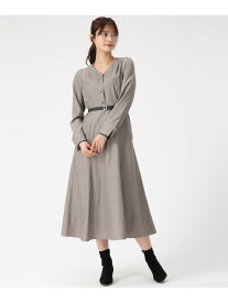 MM547422 ベルト配色Aラインワンピース MISCH MASCH ミッシュマッシュ ワンピース・ドレス ワンピース グレー ブルー ブラウン【送料無料】[Rakuten Fashion]