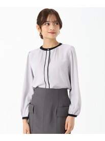 MM538110 配色バンドカラーブラウス MISCH MASCH ミッシュマッシュ トップス シャツ・ブラウス ブラック ホワイト グレー【送料無料】[Rakuten Fashion]