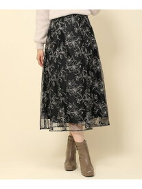 【SALE／30%OFF】刺繍フラワースカート MISCH MASCH ミッシュマッシュ スカート ミディアムスカート ホワイト ブラック ピンク レッド【RBA_E】【送料無料】[Rakuten Fashion]