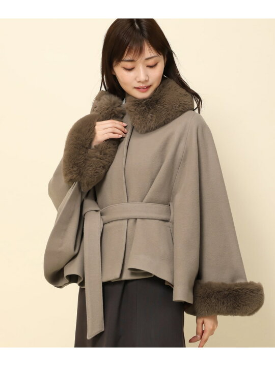 楽天市場】エコファーポンチョコート MISCH MASCH ミッシュマッシュ 