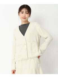 【SALE／70%OFF】【2024秋冬新作】ラメツイードジャケット/MM438506 MISCH MASCH ミッシュマッシュ ジャケット・アウター ノーカラージャケット ブラック ホワイト【RBA_E】【送料無料】[Rakuten Fashion]